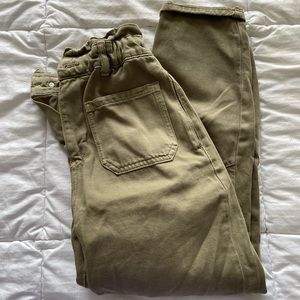 Zara High Rise Paper Bag Pants